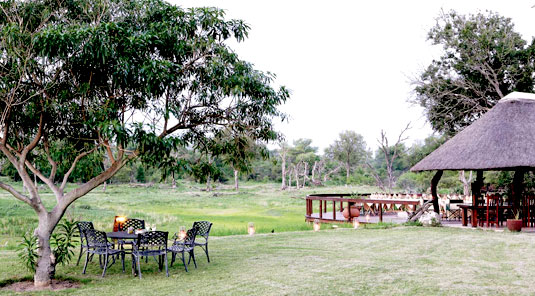 Main deck with super wildlife viewing at Arathusa Safari Lodge in the Big 5 Sabi Sands Game Reserve, South Africa