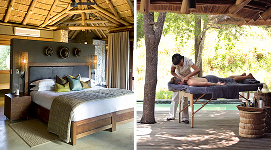 Private Suite Bedroom and private spa massage at Leadwood Lodge, Sabi Sand Private Game Reserve