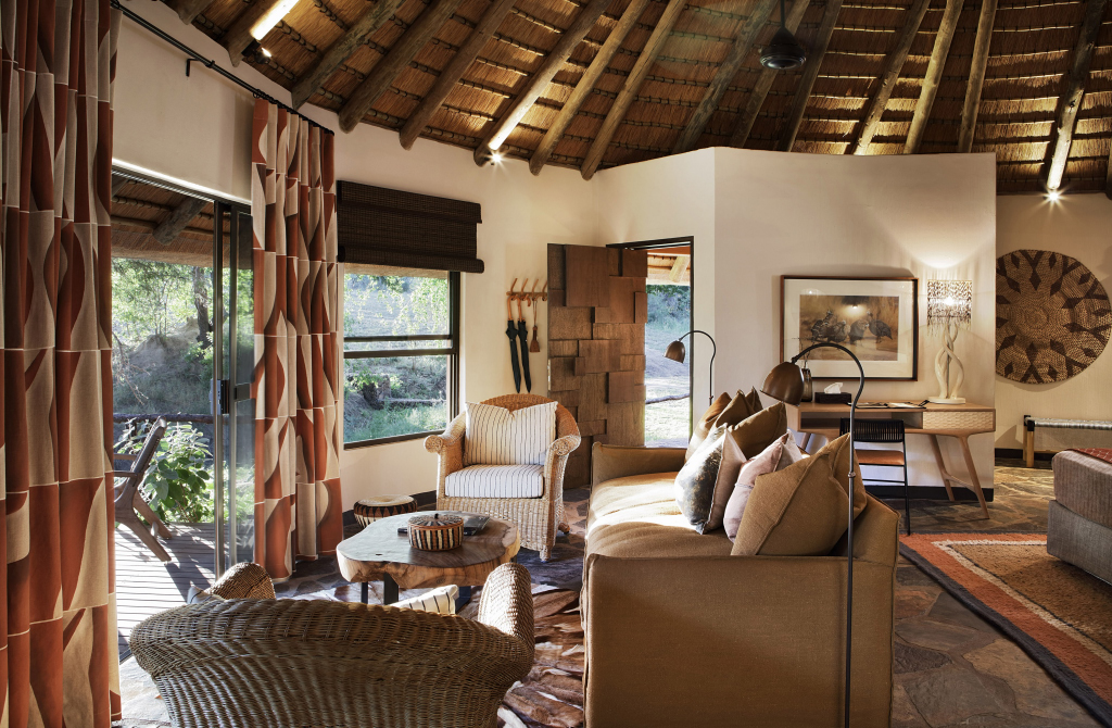 Luxury Thatched Suites Bedroom and sitting Mala Mala Sable Camp Mala Mala Private Game Reserve Sabi Sand Accommodation Booking
