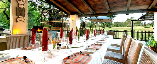 Out-side dining area Nottens Bush Camp Nottens Private Game Reserve Sabi Sands Game Reserve Accommodation bookings