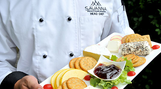 Delicious snacks served at Savanna Private Game Reserve in the Sabi Sand Private Game Reserve