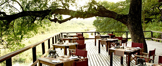 Singita Ebony Lodge Dining Deck river Main Lodge Ebony Lodge Singita Private Game Reserve Sabi Sand Game Reserve