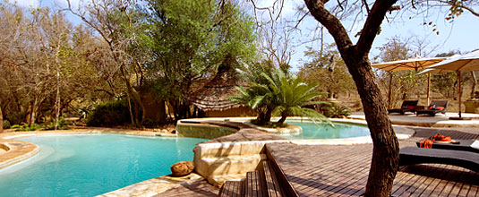 Main Lodge Swimming Pool at Safari Lodge, Ulusaba Private Game Reserve located in the Sabi Sand Private Game Reserve